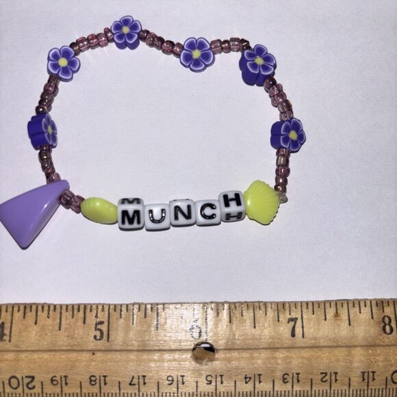 Multicolor “Munch” Bracelet Adult Humor Beaded Handmade Naughty Accessories - Picture 3 of 4